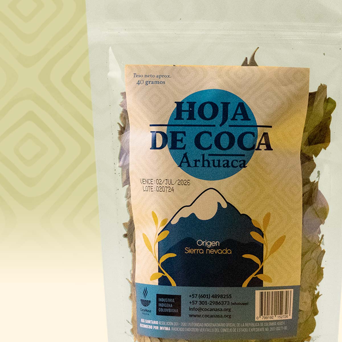 HOJA DE COCA ARHUACA X40gr